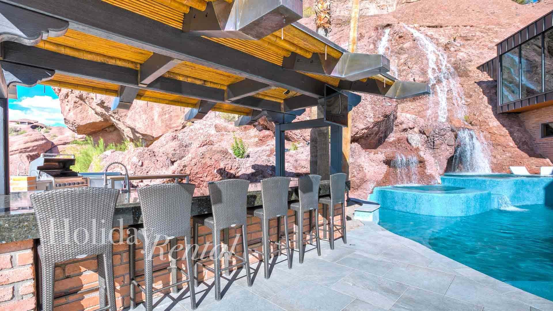 Built in bar with outdoor seating.